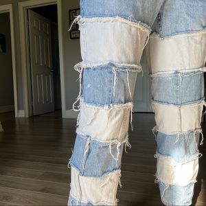 SPLIT TWO TONE BOYFRIEND JEANS